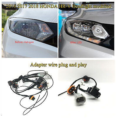#ad Adapter Wire Harness Headlight Modified For 2016 17 18 HONDA HR V Halogen to LED $69.00