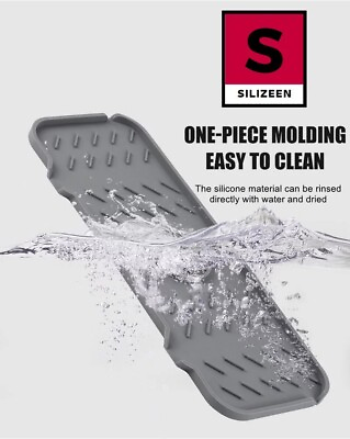 #ad Silicone Faucet Mat For Kitchen Sink Splash Guard Bathroom Sink Slip Drain Pad $3.99