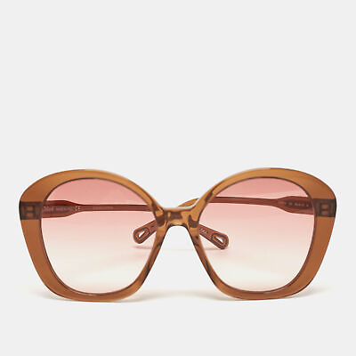 #ad Chloe Brown Pink Gradient CH0081S Oversized Sunglasses $245.30