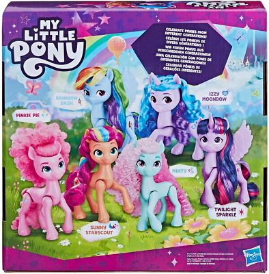 #ad My Little Pony Dolls Rainbow Celebration 6 Pony Figure Set 5.5quot; Dolls $81.99