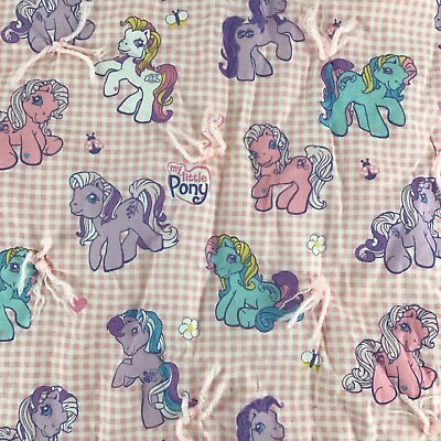 #ad My Little Pony Blanket Lovey Handmade Child Bedding Nursery 36quot; x 42quot; Vintage $31.96