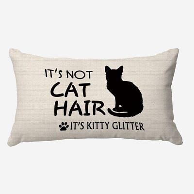 #ad PUHEI It’s Not Cat Hair Kitty Glitter Throw Pillow 18quot; x 18quot; Cat 2 $21.46