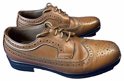 #ad Youth Kids Brown Wingtip Shoes Size 4 M Deer Stags Brand Lace Up $14.99