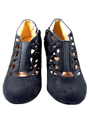 #ad Women High Heel Black Pump Vintage Inspired #x27;30s Size 9 FITS Sz 8.5 JG $37.99