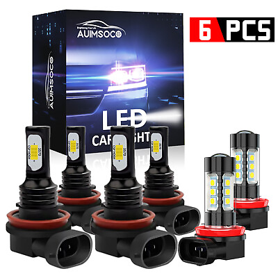 #ad For Nissan Altima Sedan 2007 2019 Car LED Headlights 6 Bulbs H11 Kit Fog Light $36.99