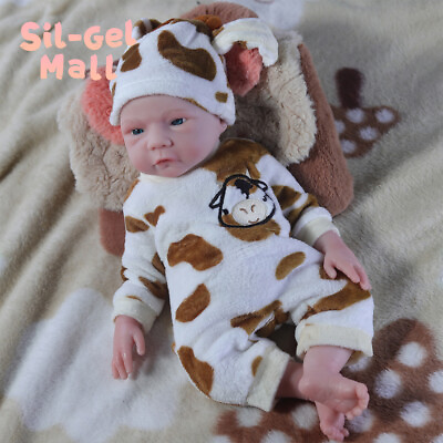 #ad 18.5quot;Drink Wet System 3kg Full Body Soft Silicone Reborn Baby Doll Handmade Doll $199.99