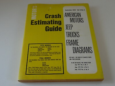 #ad 1972 american Motors Crash Estimating Guide Manual vol. 4 no. 9 jeep trucks $11.24