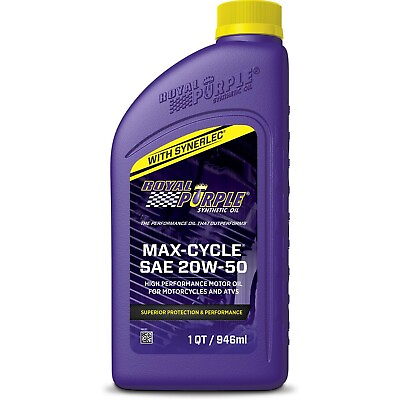 #ad Royal Purple 01316 20W 50 Max Cycle Synthetic Motorcyle Oil Pack of 6 Quarts $94.99