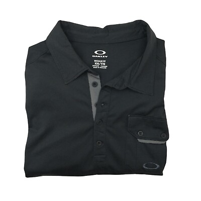 #ad Oakley Golf Polo Shirt Mens 2XL XXL Black Pocket Performance Stretch Embroidered $28.00