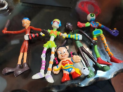#ad Vintage Action figure Bendables 5 and 6quot; $59.99