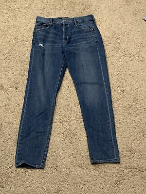 #ad Express Womens Jeans Size 2 Blue Denim Skinny Ankle Button Fly Mid Rise $16.99