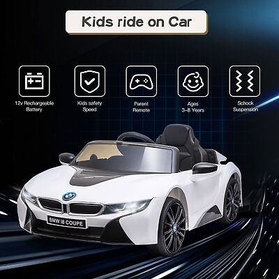 #ad 12V Electric White Kids Ride on Car BMW I8 w 2.4G MP3 Remote Control Licensed $199.99