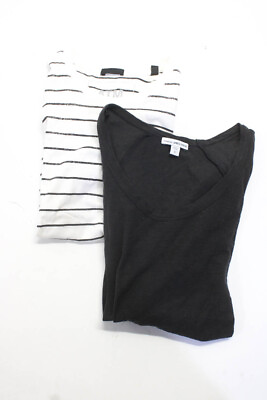#ad ATM Standard James Perse Womens Tee Shirts White Black Size Medium 2 Lot 2 $42.69