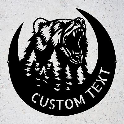 #ad Personalized Roaring Bear Metal Wall Art Sign Custom Indoor Outdoor Signs $139.95