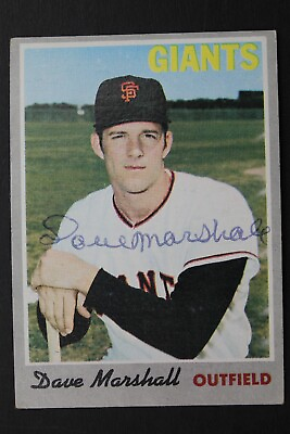 #ad Dave Marshall d.2019 Giants Autographed 1970 Topps #58 Signed Baseball Card $19.99