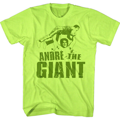 #ad Andre The Giant Wrestling T Shirt Slam Official Neon Green Heather WWF SM 2XL $29.99