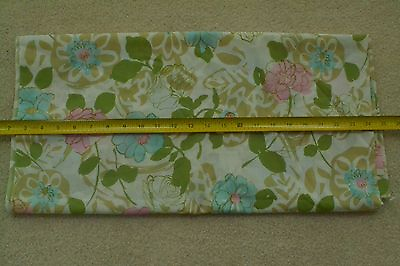 #ad By 1 2 Yd 44quot; Wide Turquoise amp; Pink Floral on White Thinner PolyCotton M3223 $3.25