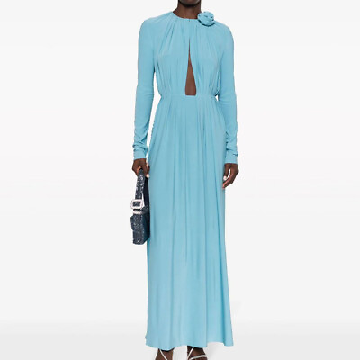 #ad Magda Butrym Women#x27;s Round Neck Side Slit Long Sleeved Long Dress $169.99