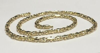 #ad 14k Yellow Gold 5.mm Anchor Mariner Necklace 22quot; Approx 65g $6505.20