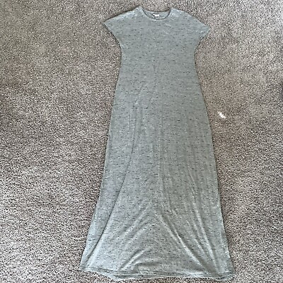 #ad LulaRoe Womens Gray Long Maxi Dress Short Sleeve Crew Neck Size Small $19.99