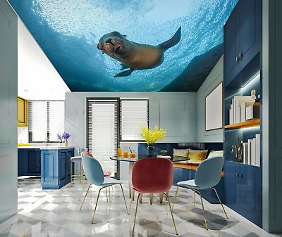 #ad 3D Ocean Sea Lion NA3216 Ceiling WallPaper Murals Wall Print Decal AJ US Fay $36.99