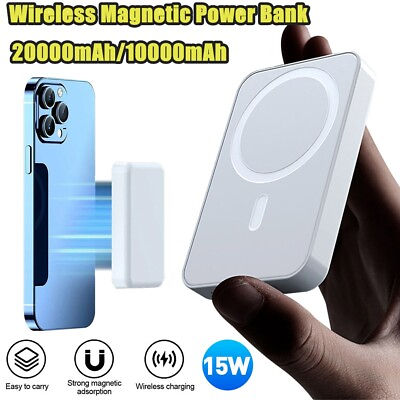 #ad 20000mAh Magnetic Wireless Power Bank External Battery Portable Fast Charger USA $14.29