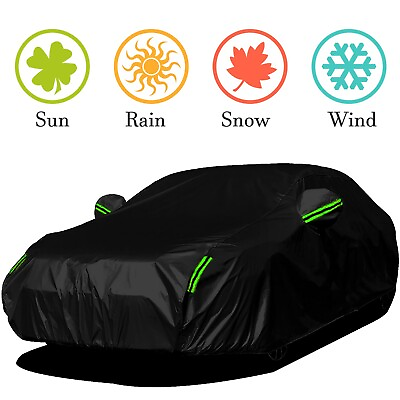 #ad For Cadillac ATS CTS Full Car Cover Black Waterproof Protection Dust Resistant $35.99