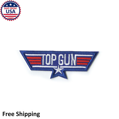 #ad Top Gun Fighter Weapons School Insignia US Navy Embroidered Iron On Sew On Patch $3.99