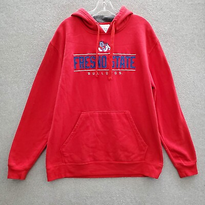 #ad Fresno State Bulldogs Men Sweatshirt Large Red Hoodie Logo Champion Embroidered $26.90
