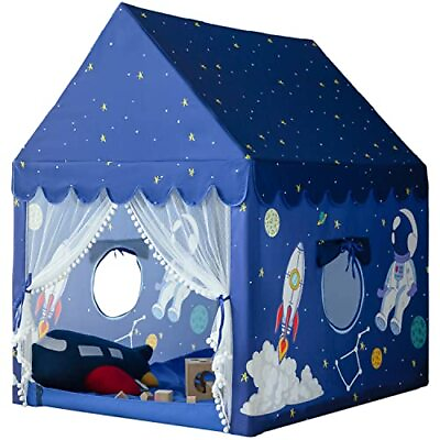 #ad Kids Play Tent Playhouse Indoor Outdoor Boys Toddler Large Castle Play Blue $73.40