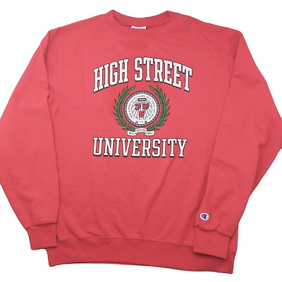 #ad Champion High Street University Crewneck Sweatshirt Mens Large Red Fleece School $35.00