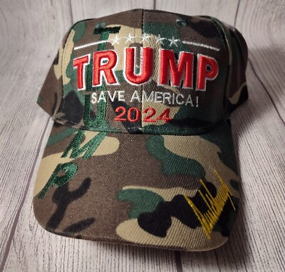 #ad Donald J Trump 2024 Save America Presidential Hat Cap Camouflage MAGA NEW USA $14.99