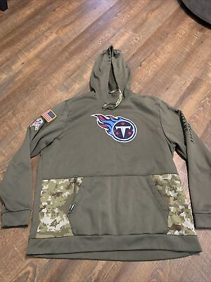 #ad Tennessee Titans On Field Salute To Service Nike Therma Fit Hoodie Mens XL $49.99
