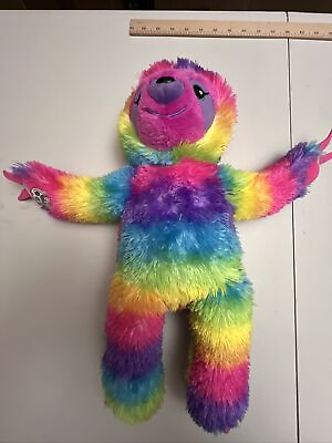 #ad Build A Bear Rainbow Sloth Plush Soft Toy Stuffed Animal BAB Retired $3.00