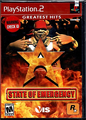 #ad State of Emergency Playstation 2 Ps2 New with Silver Tab and Sticker Top Seal $64.99