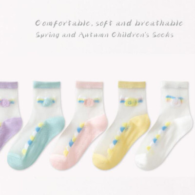 #ad 5 Pair Baby Students Newborn Girl Toddler Mesh Summer Lovely Children Thin Socks GBP 7.99