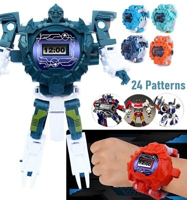 #ad 3 In 1 Transformed Robot Projection Watch Boy Toy 3D Kids Digital Watch Gifts $8.49