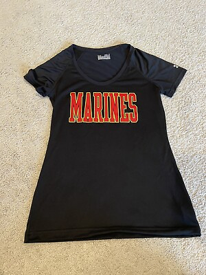#ad Womens Marines Under armour shirt black fitted $15.00