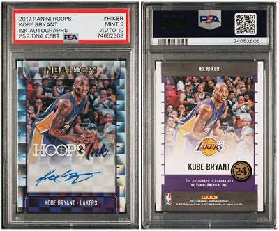 #ad Kobe Bryant 2017 Panini Hoops Ink Autographs Auto Lakers #HIKBR PSA 9 10 Auto $2999.99