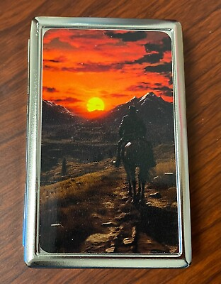 #ad Ride Off Silver Metal Cigarette Case RFID Protection Wallet $16.95