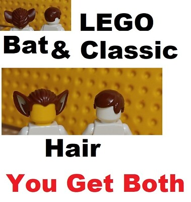 #ad LEGO Boy Hair Men Lot of 2 Bat amp; Classic Reddish Brown Tan Ears Wig Costume $8.42