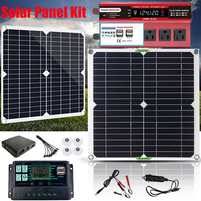 #ad 400W 200W Solar Panel PV Solar Modules Inverter Energy Systems Home Off Grid Kit $121.98