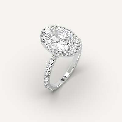 #ad 3.1 carat Oval Engagement Ring IGI F VS1 Lab Diamond in 14k White Gold $2730.00