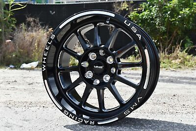 #ad 2x VMS Racing Black Hawk Milled Drag Rims Wheels 15x8 5X100 5X114 20 5.3quot; B.S $399.95