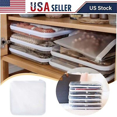 #ad 1PCS Zippered Pouch Hard Storage Zipper Clear White Toy Storage PVC Case USA $37.04