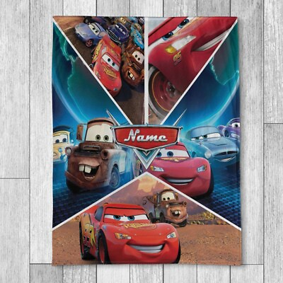 #ad Personalized Photo Cars Blanket Collage Disney Cars Pixar Cars Bedding Sets $129.99