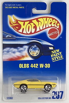 #ad 1995 Hot Wheels Main line Blue Card Olds 442 W 30 5 Dot Wheels #267 12360 $7.50
