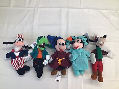 #ad Lot of 5 Disney Plushes Includes Mickey Mouse Minnie Mouse amp; Goofy w tags $13.49