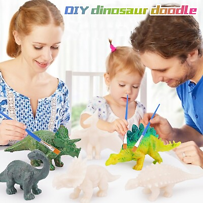 #ad Crafts Set Dinosaur Statue Painting Toy Decoration Create Dinosaur World $6.99