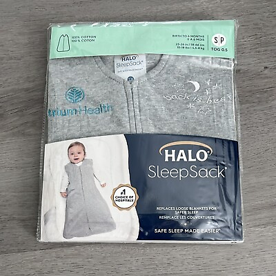 #ad HALO SleepSack Wearable Blanket Unisex Baby Size Small Heather Grey 100% Cotton $14.99